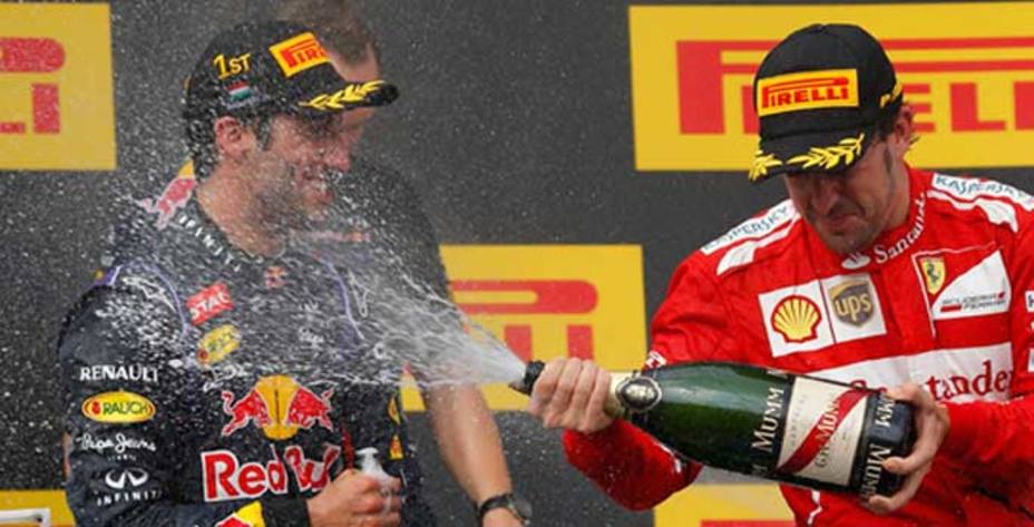 El español Fernando Alonso (Ferrari), logró su mejor resultado del año al ser segundo en el Gran Premio de Hungría. Reuters.