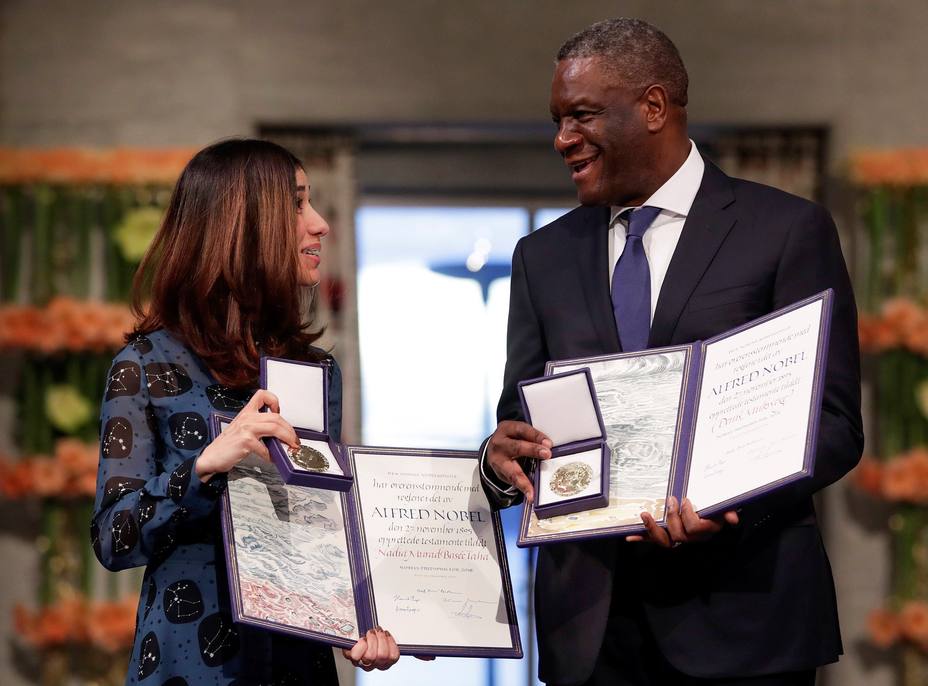 Mukwege y Murad recogen Nobel de la Paz por lucha contra violencia sexual