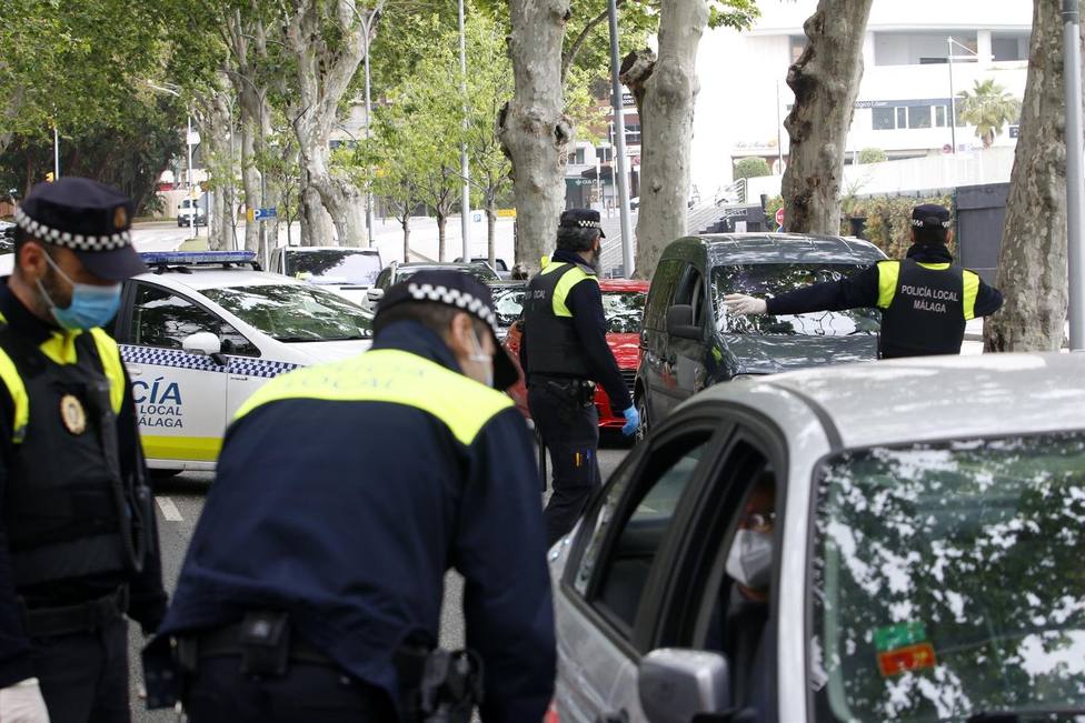 Imagen de un control de la Policía Local de Málaga.