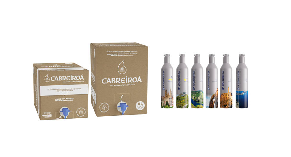 Nuevos formatos de Cabreiroá en cartón y botella reciclable