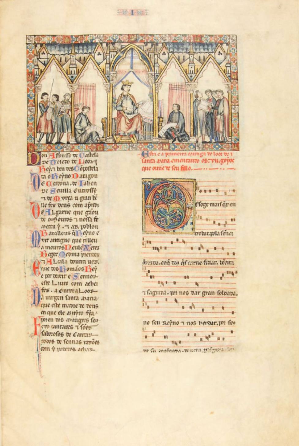 Cantigas de Santa María, Códice rico Autoría: Alfonso X, Rey de Castilla (1221-1284) Fecha: ca. 1280-1284