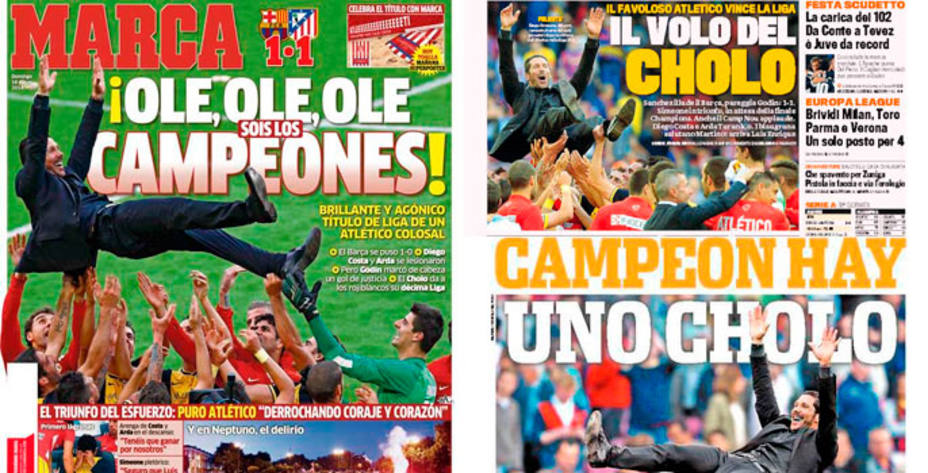 La prensa se rinde al triunfo del Atlético de Madrid.