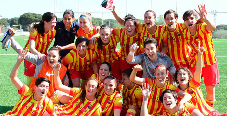 Las chicas del Barcelona celebran la consecución de la Liga. Foto: FCB.