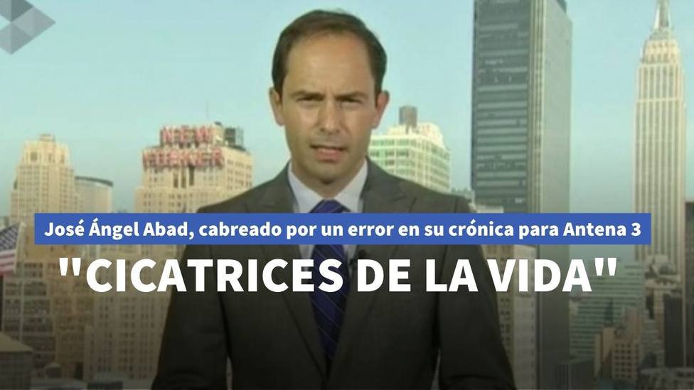 José Ángel Abad no oculta su cabreo por el error de su última crónica para Antena 3: se ve en pantalla