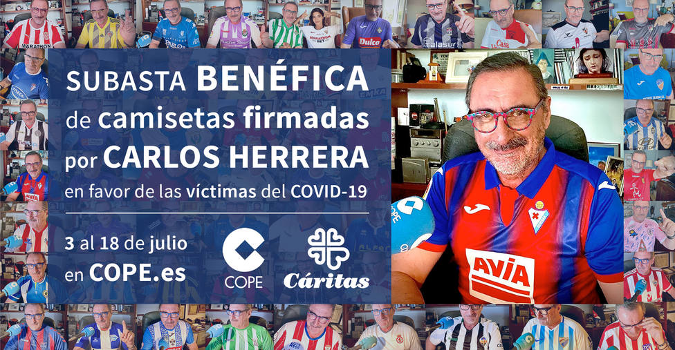 Consigue tu amiseta del Eibar firmada por Carlos Herrera en la subasta benéfica de COPE
