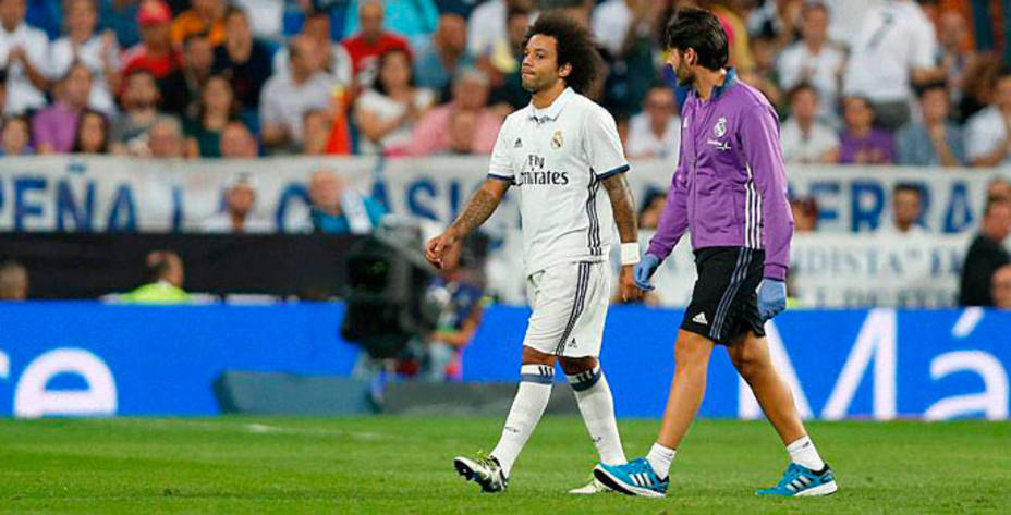Marcelo se retiró lesionado del partido ante el Villarreal. Foto: Real Madrid.