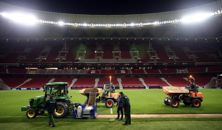 El Wanda Metropolitano estrenará césped para recibir al Barça