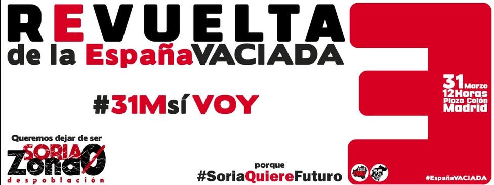 Soria ¡Ya! y Teruel Existe animan a manifestarse el 31 marzo en Madrid para reclamar medidas contra la despoblación