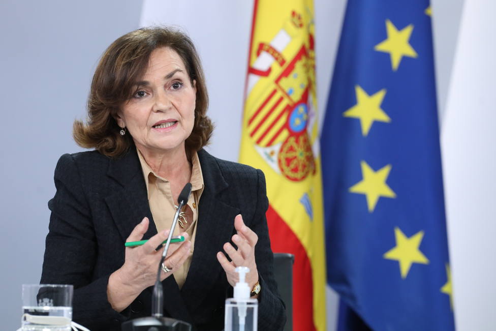 La vicepresidenta primera del Gobierno, Carmen Calvo