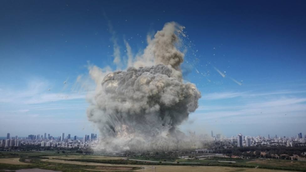 Explosión de una bomba, imagen de archivo