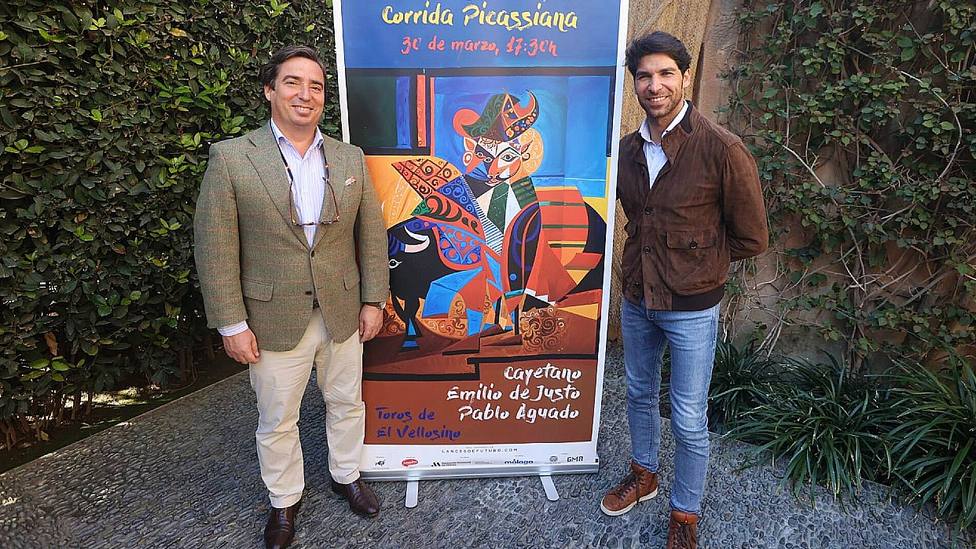 El empresario José María Garzón y el diestro Cayetano en el Museo Picasso de Málaga