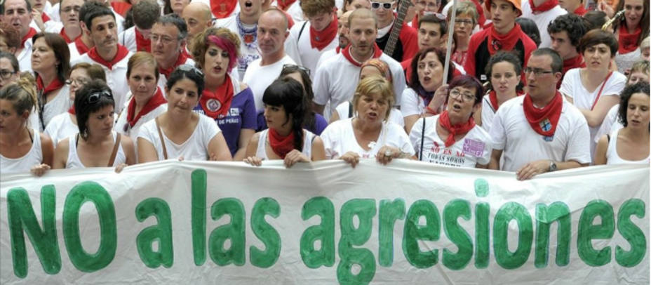 Protestas tras la agresión sexual en sanfermines el pasado mes de septiembre EFE