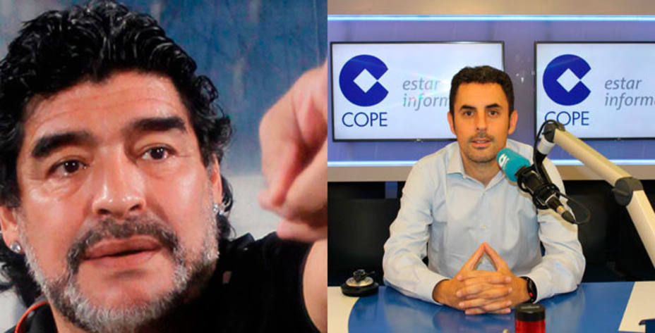 El lío entre Maradona y Ángel García en directo en El Partidazo de COPE.