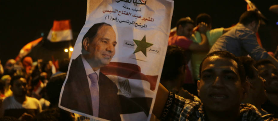 Partidarios del Al Sisi en las calles de El Cairo. REUTERS