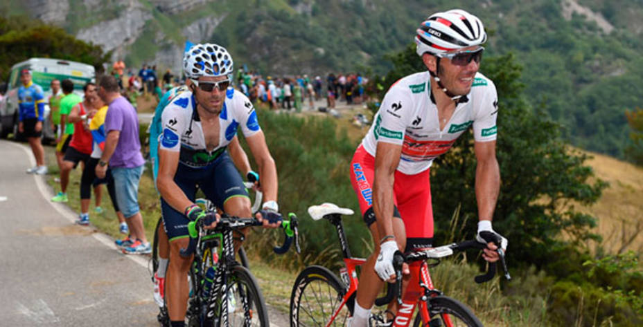 Purito y Valverde fueron plata y bronce el año pasado en el Mundial de Florencia. Foto: Vuelta.