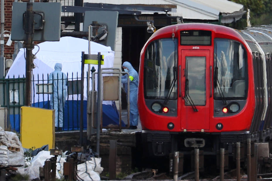 El vagón del metro de Londres donde se ha producido el atentando terrorista. REUTERS