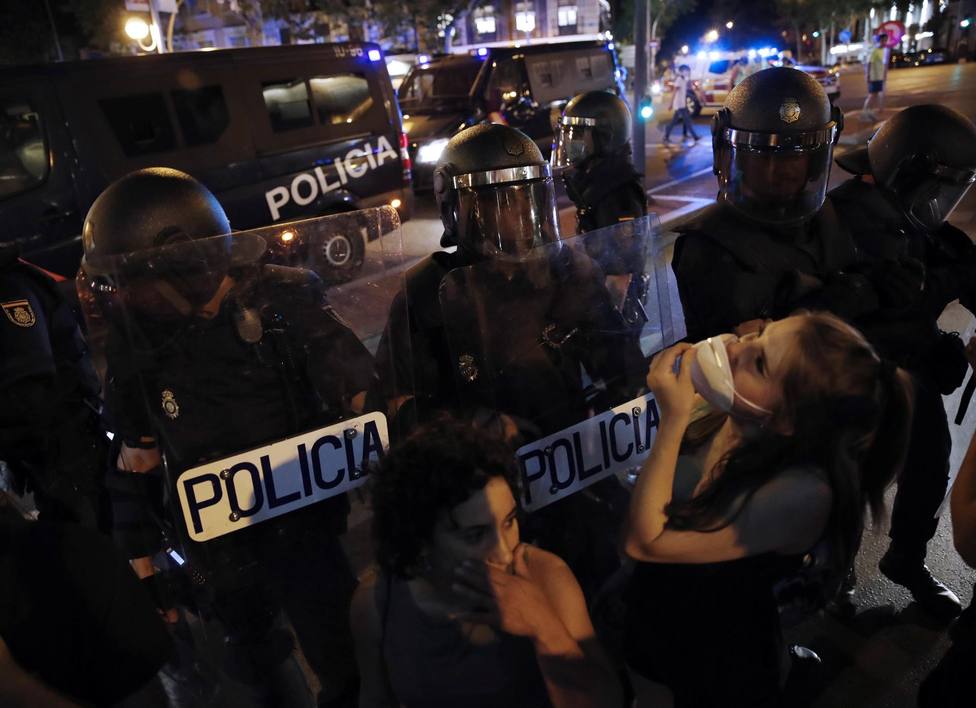 Un detenido en Madrid por los incidentes de la extrema izquierda tras la concentración de apoyo a Samuel
