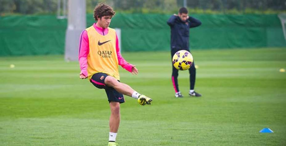 Sergi Roberto, durante el entrenamiento. (Reuters)