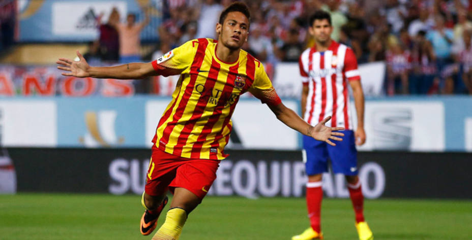 Neymar celebra el gol del Barça ante el Atleti (Reuters)