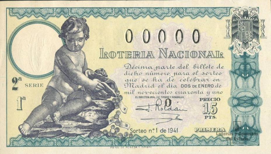 Décimo de la Lotería del Niño de 1941