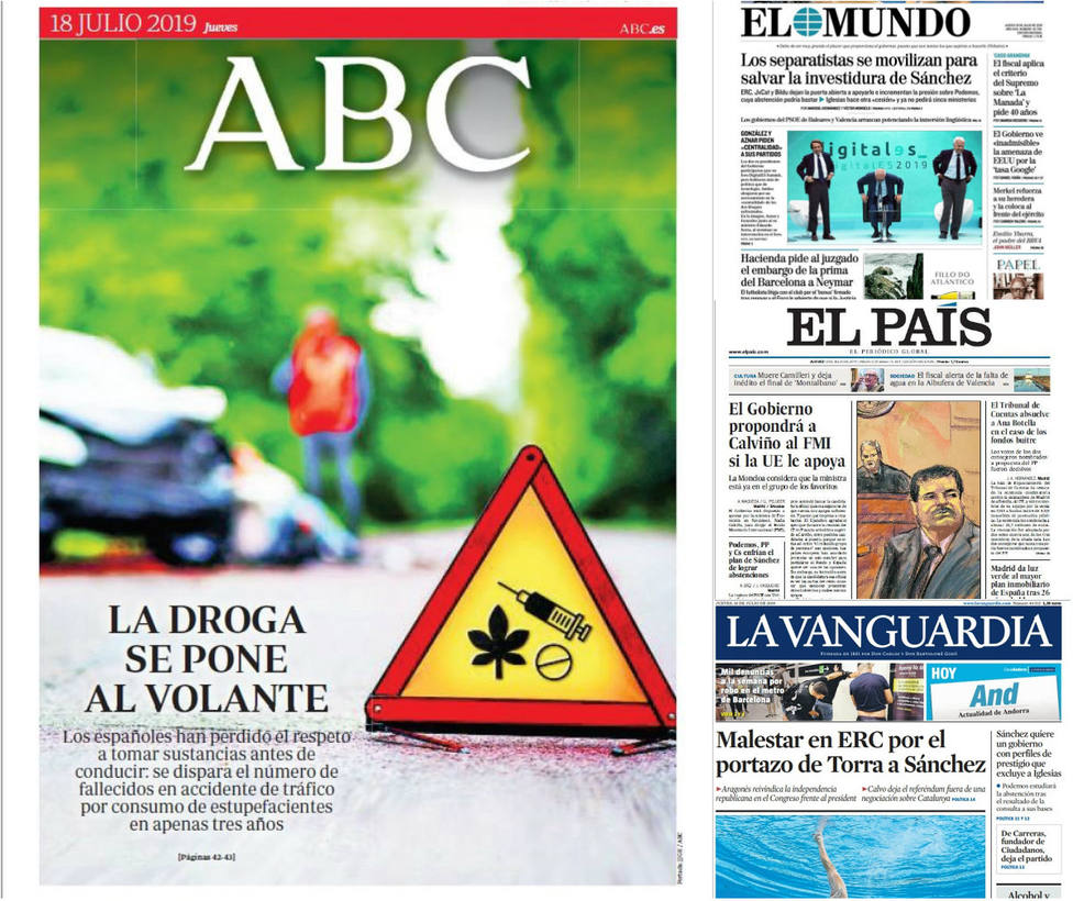Las discrepancias para investir a Sánchez que fracturan al separatismo catalán, portada en la prensa