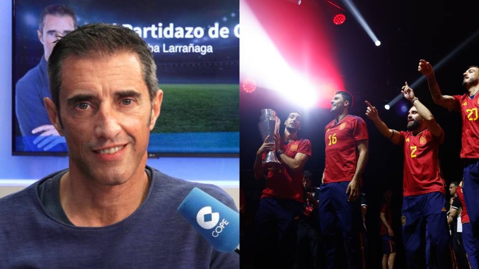 Joseba Larrañaga y la celebración de la Selección