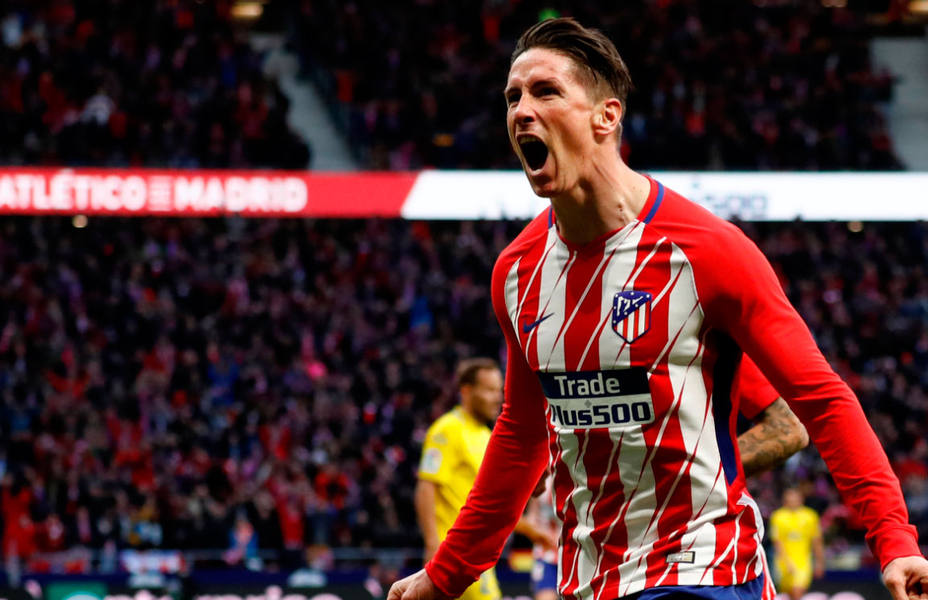 Fernando Torres celebra un gol para el Atlético de Madrid en el Wanda Metropolitano. REUTERS