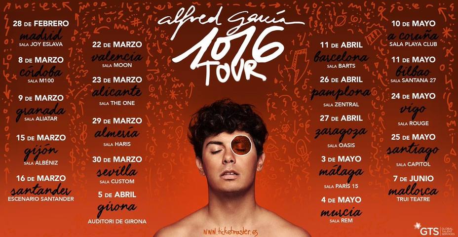 Alfred García anuncia los conciertos de su 1016 Tour