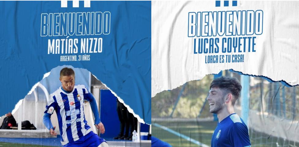 El CF Lorca Deportiva ficha a Matías Nizzo y apuesta por Lucas Coyette