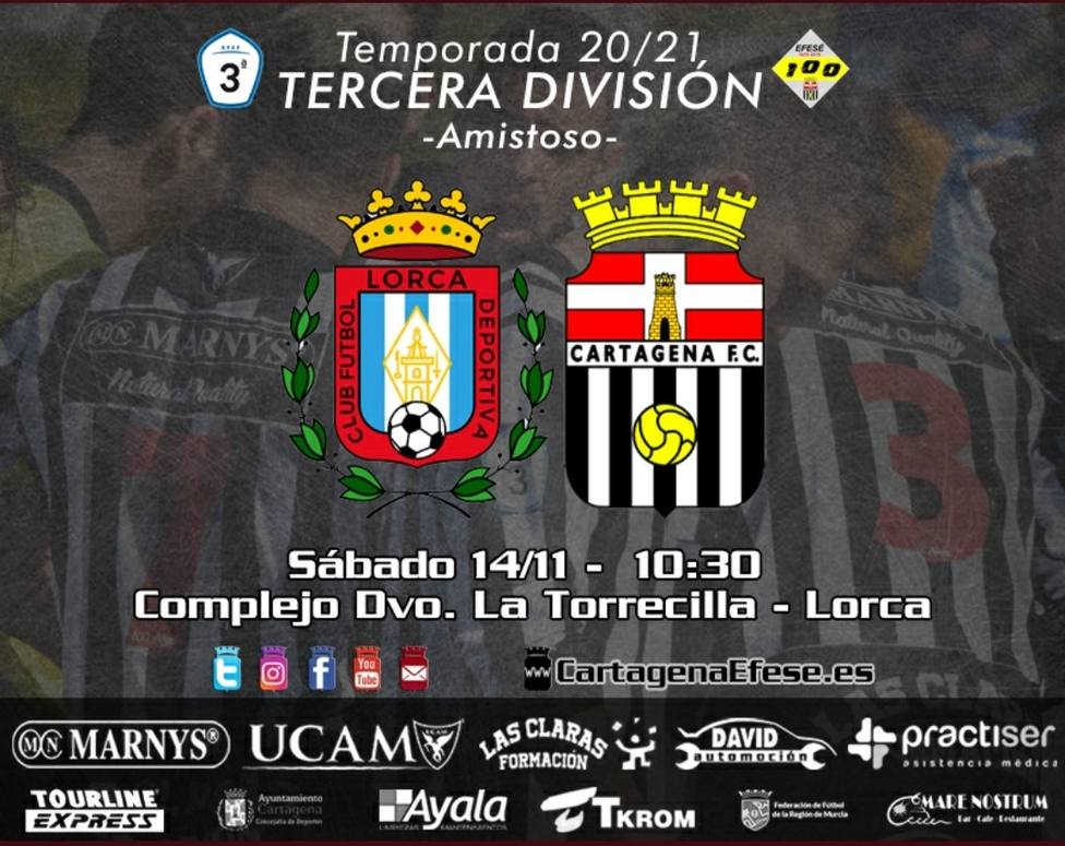 El CF Lorca Deportiva jugará un amistoso contra Cartagena FC