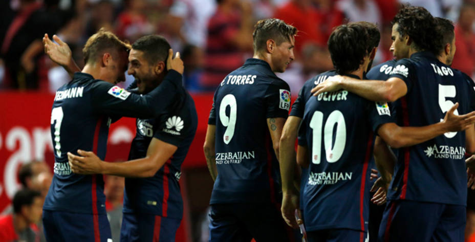 El Atlético celebra el gol de Koke (Reuters)