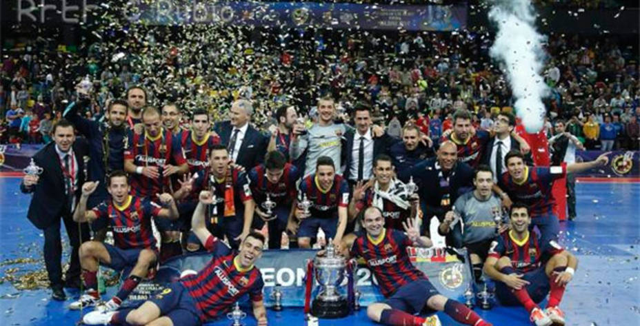 El Barça, campeón de la Copa del Rey de fútbol sala. (www.lnfs.es)