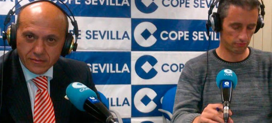 José María Del Nido, junto a Joseba Larrañaga en los estudios de Cope Sevilla