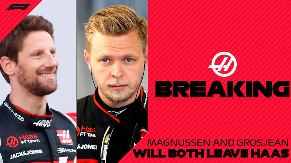 Kevin Magnunssen y Romain Grosjean dejan Haas al término del Mundial 2020