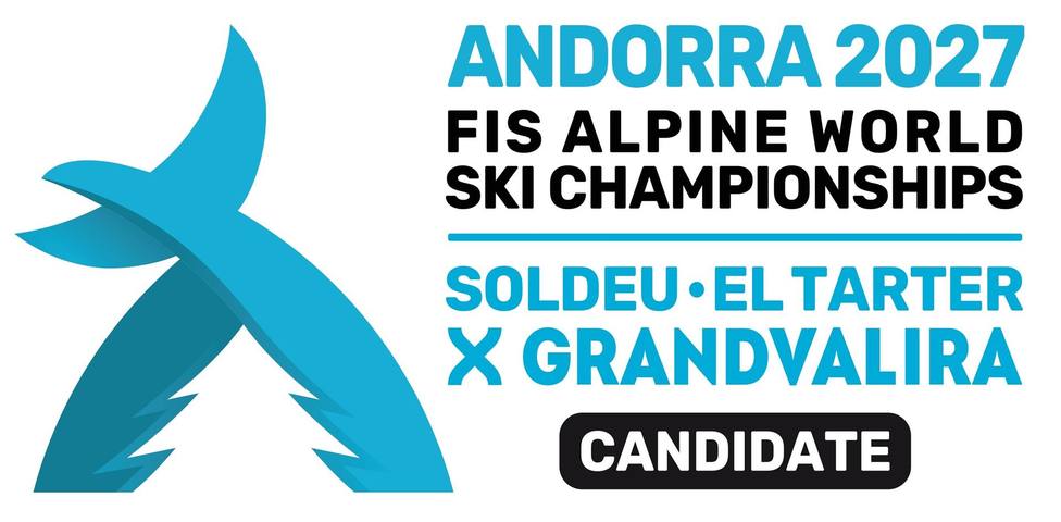 Logo y candidatura del Mundial de esquí de los Pirineos en Andorra el 2027 - ANDORRA 2027