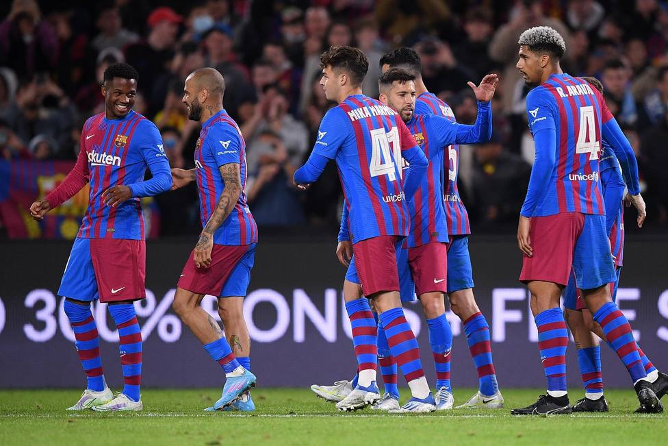 El Barcelona celebra el gol de Ousmane Dembélé ante el combinado de estrellas de la A-League. EFE