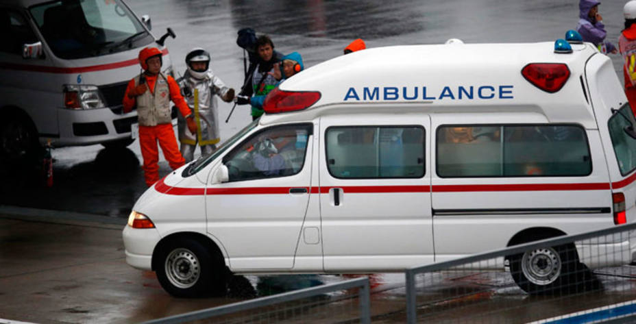 Una ambulancia trasladó a Bianchi al hospital más cercano a Suzuka. Reuters.