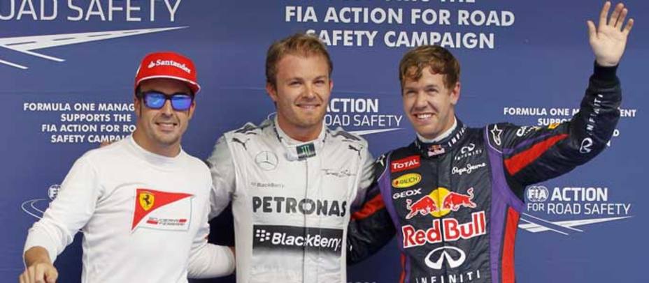 Alonso, Rosberg y Vettel saldrán desde las primeras posiciones de la parrilla (Reuters)