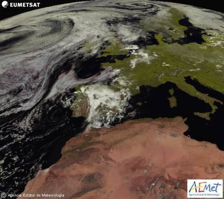 Más de media España en alerta por tormentas y altas temperaturas. Meteosat