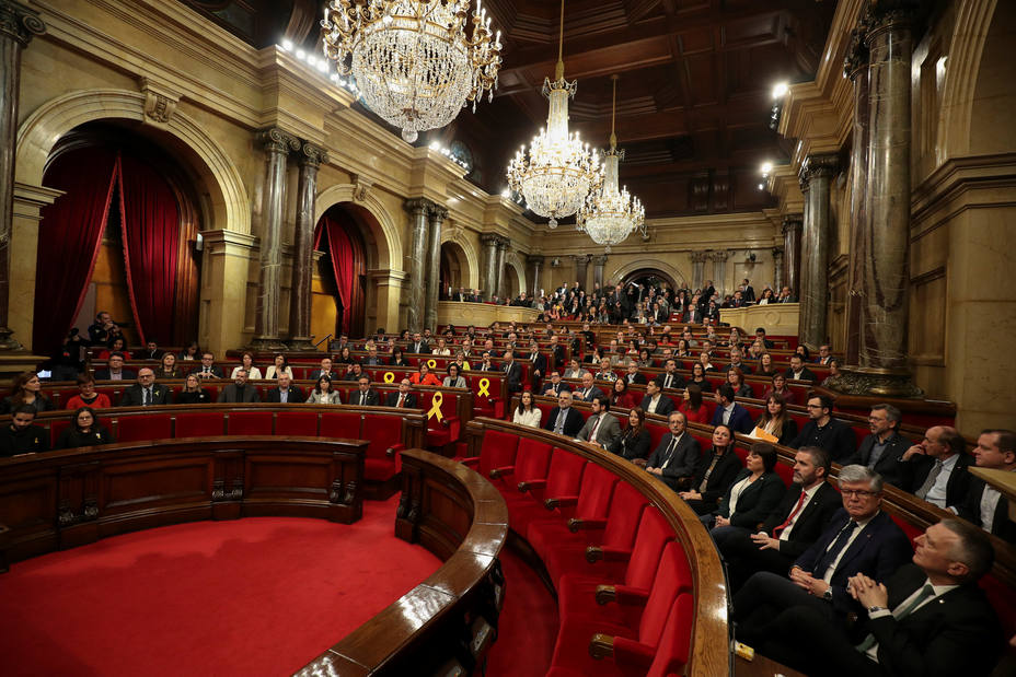 Deputies attend the start of the first session of Catalan Parliament after the regional elections in Barcelona