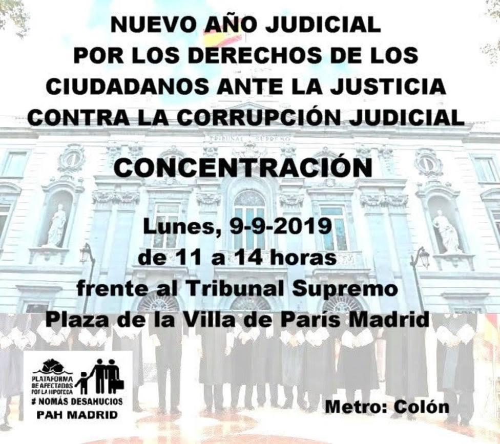 PAH Madrid se concentrará hoy frente al Tribunal Supremo para defender sus derechos ante ejecuciones hipotecarias