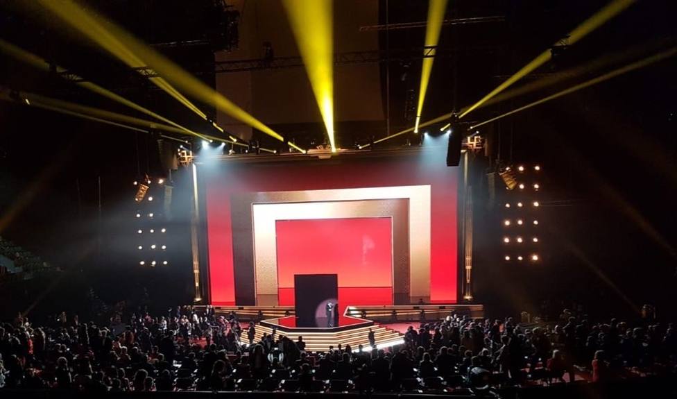 Imagen del imponente escenario de ls Gala de los Goya 2020 en Málaga.