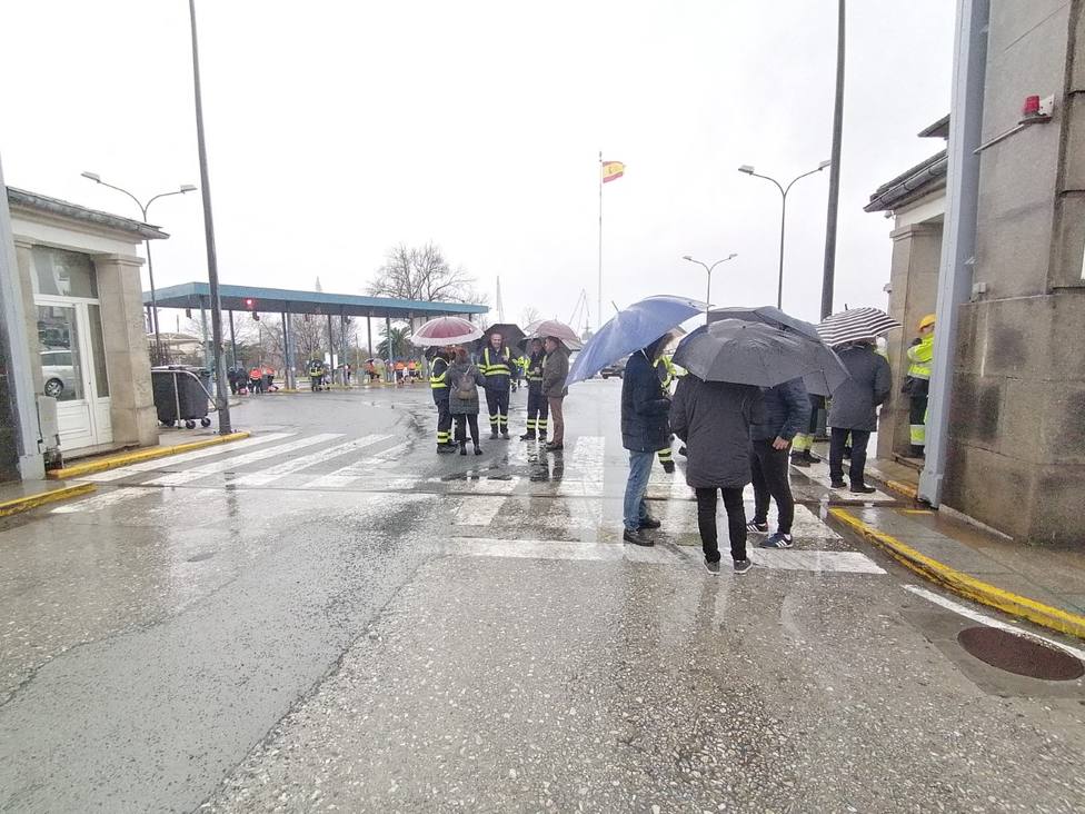 Concentración de los trabajadores a las puertas de Navantia Ferrol