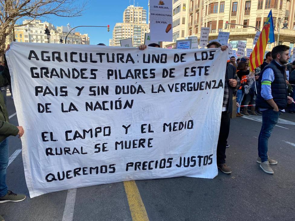 Protesta agrícola en Valencia