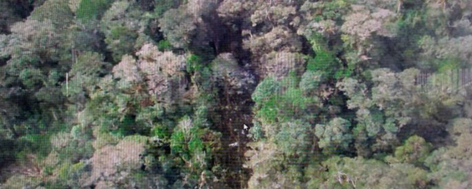 Lugar donde se presume se estrelló el avión de Tigana Air ATR 42 cerca de Oksibil, Papua (Indonsesia). EFE