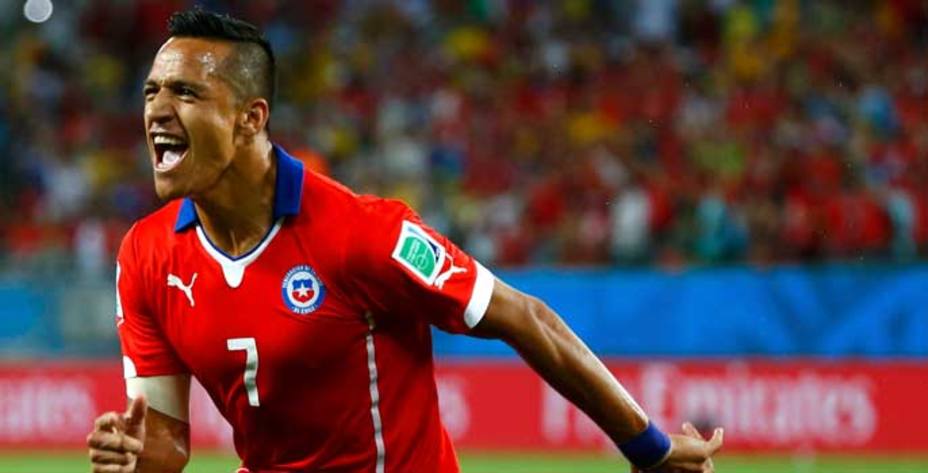 Alexis celebra el primer gol de Chile. (Reuters)