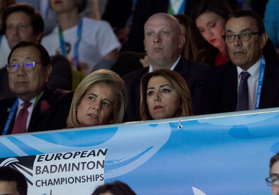 Susana Díaz y Fátima Báñez en el Campeonato de Europa de badminton