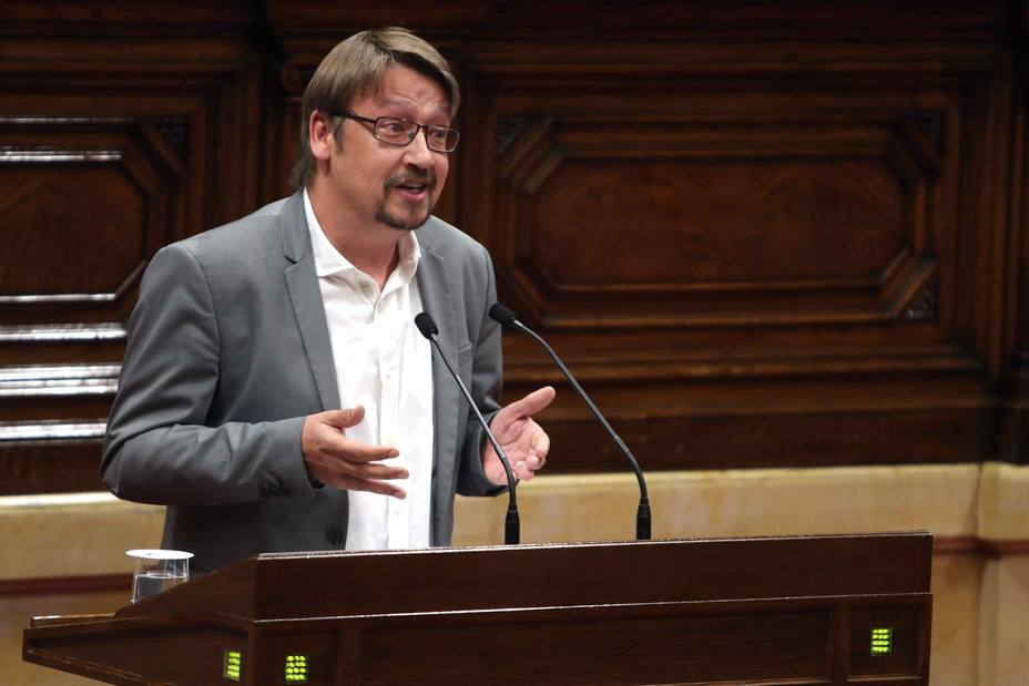 El presidente del grupo parlamentario de Cataluña en Comú Podem, Xavier Domènech