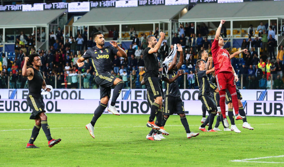 Los jugadores de la Juventus tras el partido