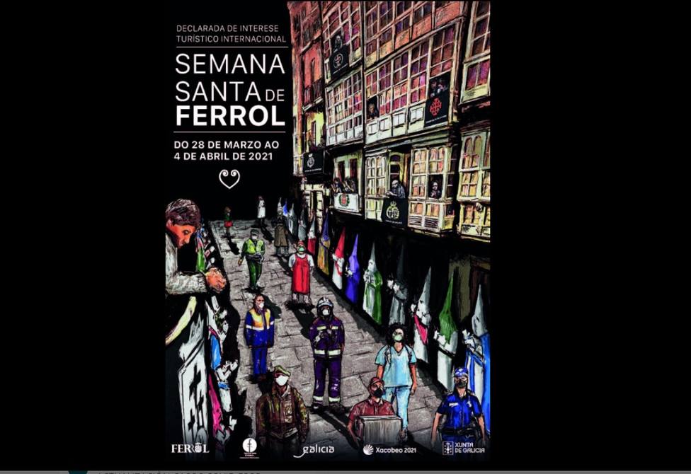 Cartel de la imagen de la Semana Santa de Ferrol - FOTO: Junta General de Cofradías de Semana Santa